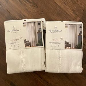 New Light Filtering Tonal Texture Curtain Panel Set of 2